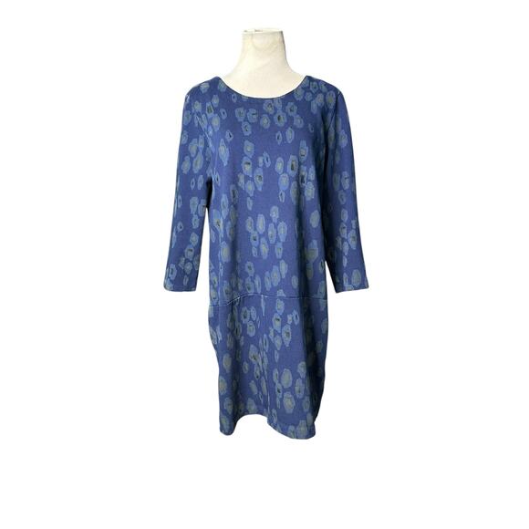 Gap Blue Leopard Print 3/4 Sleeve Mini Dress size M - Picture 8 of 12